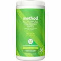 Method Wipes, Cleaning, Plant-based, Lime&Salt, 70/Tub, White MTH338525